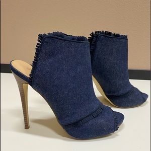 Denim heels gently used